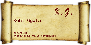 Kuhl Gyula névjegykártya