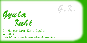 gyula kuhl business card